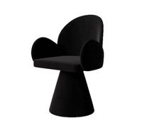 Matteo Black Fabric Rotating Luxury Makeup Dressing Stool Matteo Black
