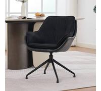 Matteo Black Faux Leather Swivel Office & Vanity Chair Matteo Black