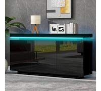 Matteo Black High Gloss Sideboard - LED Lights, 2 Doors & 3 Drawers Matteo Black
