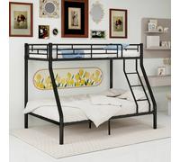 Matteo Black Metal Bunk Bed - Safety Guardrails & Ladder - Single Matteo Black Single