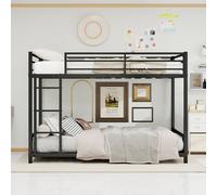 Matteo Black Metal Bunk Bed - Safety Railing & Ladder | Size: Single Matteo Black Single