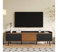 Matteo Black & Natural Wood Effect TV Unit with 3 Doors Matteo Black