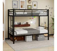 Matteo Black Reinforced Metal Space Saving Bunk Bed Frame | Size: Single Matteo Black Single