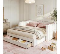 Matteo Bou aybed Sofa Bed With Pull-Out Trundle & Usb Charging Ports, Beige & Pink