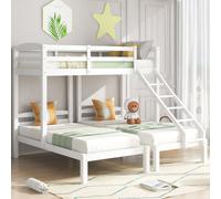 Matteo Bunk Bed Triple Sleeper With Side Ladder For Children & Teens 3FT in White | Size: Double Matteo White Double