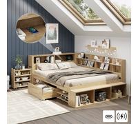 Matteo Children's Double Bed - Multifunctional Storage - Natural Matteo Natural Double