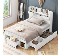Matteo Children's Multifunctional Single Daybed - USB Port & Storage - White Matteo White Single