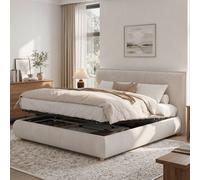 Matteo Cream Velvet Super King Ottoman Storage Bed Frame Matteo Cream Super King