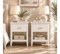 Matteo Cream White Bedside Tables - Set of Two - Contemporary Bedside Cabinet Matteo Cream