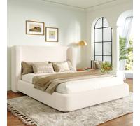 Matteo Cream White Bouclé Upholstered King Size Ottoman Storage Bed Matteo Cream King