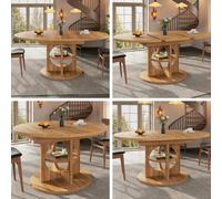 Matteo Dark Brown Extendable Dining Table - Round To Oval, Seats 4-8, 110-150Cm Mdf