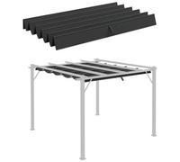 Matteo Dark Grey Retractable Pergola Canopy Fabric For 3X3M Gazebo (Outsunny 84C-054Bk Compatible)