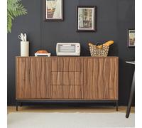 Matteo Dark Oak Grain Sideboard - Mid-Century Modern Storage Cabinet in Brown Matteo Brown