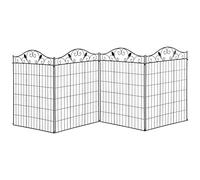 Matteo Decorative Metal Garden Fence - 4 Panels, Landscape Border Edging in Black Matteo Black
