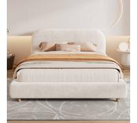 Matteo Double 4ft6 Ottoman Storage Bed Frame - Warm White Boucle Upholstered Matteo Warm White Double