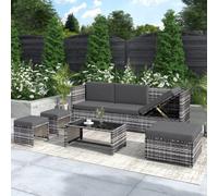 Matteo Elegant Grey Rattan Garden Furniture Set With Storage