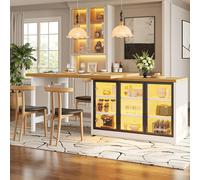 Matteo Extendable Dining Sideboard with LED & Glass Display - White Matteo White