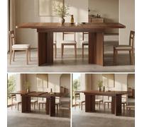 Matteo Extendable Dining Table 120-160Cm - Rectangular Walnut Finish