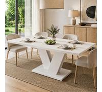 Matteo Extendable Dining Table 120-160Cm - White Rectangular Table