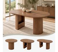 Matteo Extendable Dining Table - 90-160Cm Oval Walnut Finish