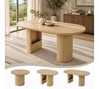 Matteo Extendable Dining Table 90-160Cm Round To Oval Oak Effect