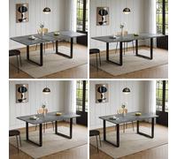 Matteo Extendable Dining Table - Grey Modern MDF & Metal - Seats 6-10 Matteo Grey