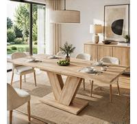 Matteo Extendable Dining Table - Oak Effect Rectangular Table For 6 People