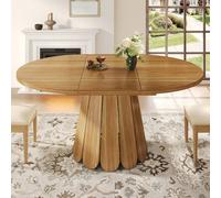Matteo Extendable Dining Table - Wood Effect - Round To Oval - Dining Table in Light Oak Matteo Light Oak