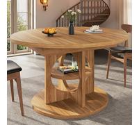 Matteo Extendable Dining Table - Wood Effect - Round To Oval - Dining Table in Natural Matteo Natural