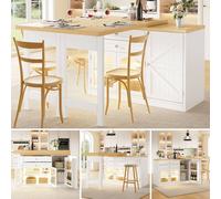 Matteo Extendable Kitchen Island Dining Table - White Matteo White