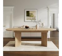 Matteo Extendable Oak Effect Dining Table For 6-8 People, Modern Mdf Design With Rounded Corners, 160/200X90Cm