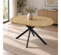 Matteo Extendable Oval Dining Table - Oak Effect - Modern Dining Table in Light Oak | Size: 160 cm Matteo Light Oak 160 cm