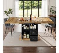 Matteo Extendable Wood Dining Table - Rectangular - Black Wood Grain | Size: 140 cm Matteo Black 140 cm