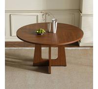 Matteo Farmhouse Round Dining Table - 47 Inch Walnut Wood Grain MDF Matteo Walnut