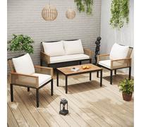 Matteo Garden Lounge Set - Comfortable Cushions & Rattan Effect in Beige Matteo Beige