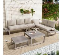 Matteo Garden Lounge Set - Reclining & Adjustable - Galvanized Frame in Beige Matteo Beige