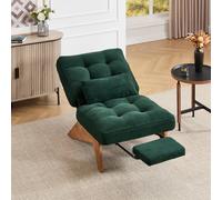 Matteo Gomyway Adjustable Corduroy Accent Chair With Foldable Ottoman in Emerald Matteo Emerald
