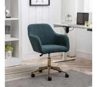 Matteo Green Teddy Velvet Adjustable Swivel Home Office Chair With Gold Legs