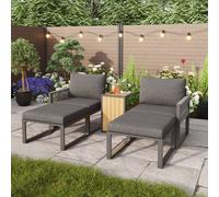 Matteo Grey 2-4 Seater Modular Garden Furniture Set, Plastic Wood Table Matteo Grey