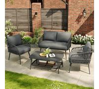 Matteo Grey 4 Seater Garden Sofa Set with Storage Coffee Table Matteo Grey