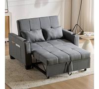 Matteo Grey Fabric 2-Seater Convertible Sofa Bed with Cup Holders Matteo Grey