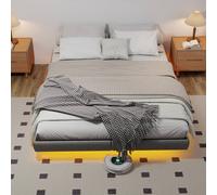 Matteo Grey Floating King Metal Bed Frame with LED Lights & Storage | Size: EU King Matteo Grey EU King