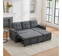 Matteo Grey L-Shaped Sofa Bed with Storage & USB/LED Matteo Grey