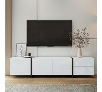 Matteo High-Gloss Black & White TV Unit with LED Lights & Ample Storage Matteo Black