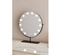 Matteo Hollywood Vanity Mirror - 40cm Round, 12 LED, 10X Magnifier in Black