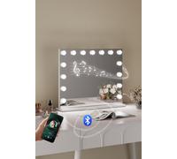 Matteo Hollywood Vanity Mirror With Bluetooth, 15 Dimmable Led Lights, 58X46Cm - White