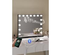 Matteo Industrial Hollywood Led Mirror With Bluetooth & Speaker Phone, 58X48Cm, Black