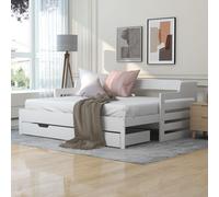 Matteo Ingle Guest Bed Sofa Bed, Pull out Trundle & Storage Drawer in White | Size: Single Matteo White Single