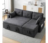 Matteo L-Shaped 3-in-1 Convertible Sofa Bed with Storage Chaise - Grey Matteo Grey