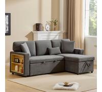 Matteo L-Shaped Corner Sofa Bed with Storage & Extendable Sleeping Area in Dark Grey Matteo Dark Grey